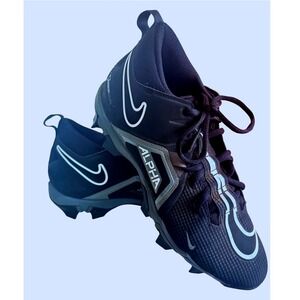 Nike Alpha Football Cleats CV0584-010 Black White Molded Stud Mens 9.5 Wide NWOB